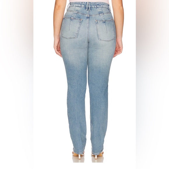 NWT!! Good American Good Icon Light Blue Straight Leg Jeans - Picture 2 of 5